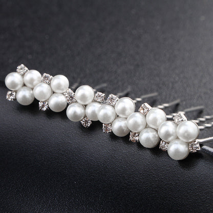 Simple Pearl Rhinestone Bride Headdress