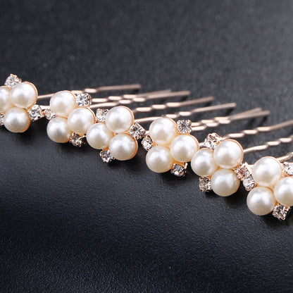 Simple Pearl Rhinestone Bride Headdress