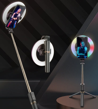Xyxd Mobile Phone Live Broadcast Fill Light Neon Light Colorful Multicolored Lighting Selfie Stick Vibrato Bluetooth Camera Desktop