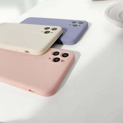 Simple Silicone Solid Color Phone Case
