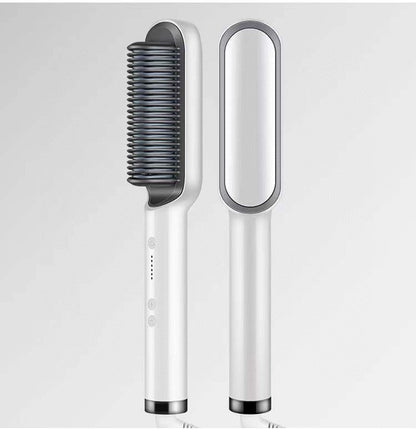 2 In 1 Hair Straightener Hot Comb Curling Brush