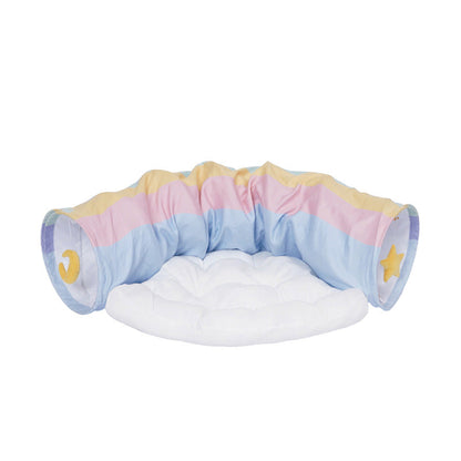 Rainbow Cat Tunnel Toy With Removable Washable Cushion