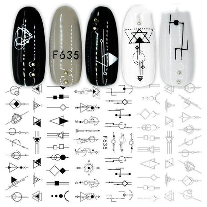 Black and White Rose Nail Decals