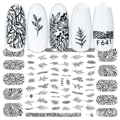 Black and White Rose Nail Decals