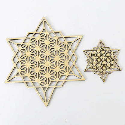Wooden Geometric Wall Art, Meditation Decor