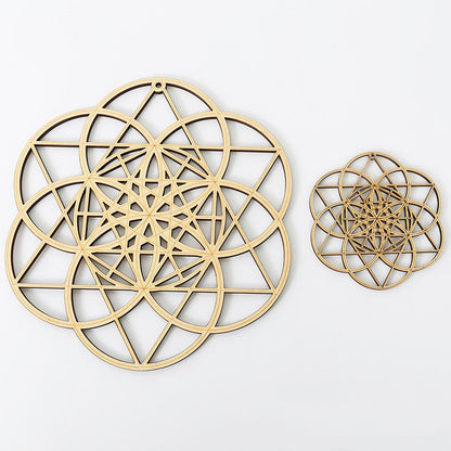 Wooden Geometric Wall Art, Meditation Decor