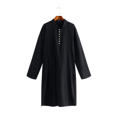 Arabic Style Simple Long Men's Shirt Muslim Robe