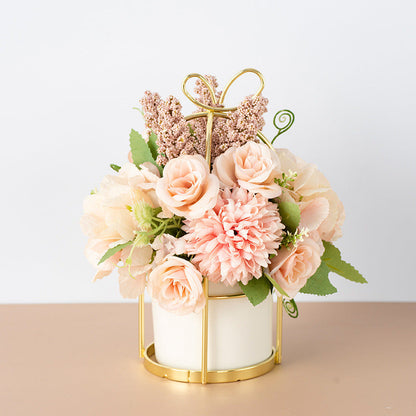 Small Potted Dried Flower Bouquet Decor