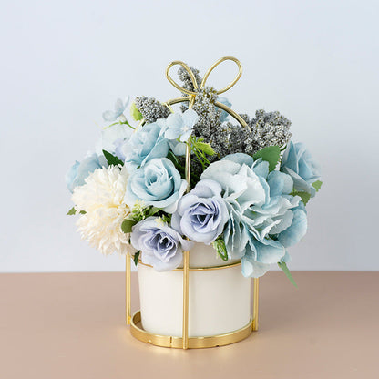 Small Potted Dried Flower Bouquet Decor