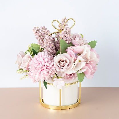 Small Potted Dried Flower Bouquet Decor