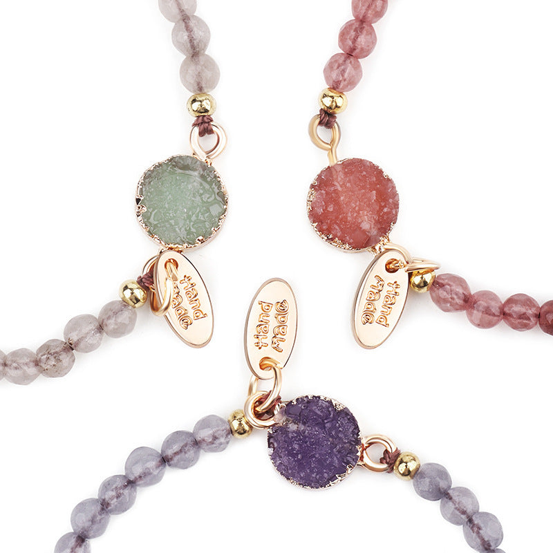 Cross-Border 4mm Faceted Stone Bracelet