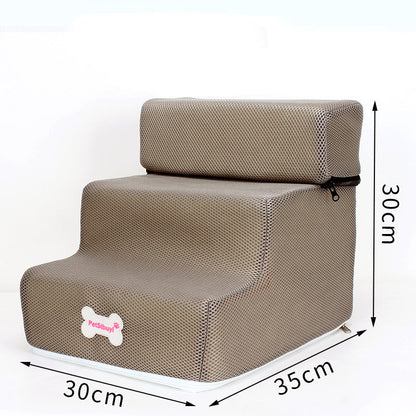Factory Direct Sale Dog Stairs Pet Climbing Ladder Sponge Steps Small Dog Teddy On The Sofa Bed Climbing Ladder Can Be Customized
