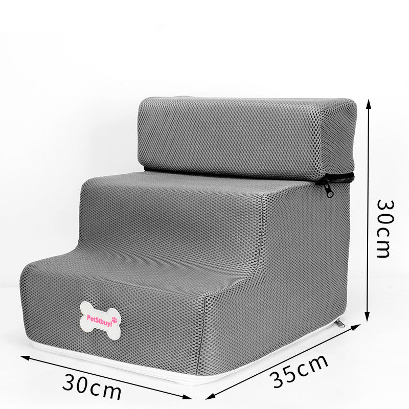 Factory Direct Sale Dog Stairs Pet Climbing Ladder Sponge Steps Small Dog Teddy On The Sofa Bed Climbing Ladder Can Be Customized