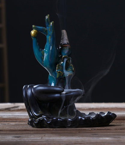 Bergamot Lotus Backflow Incense Burner, Dual-Use
