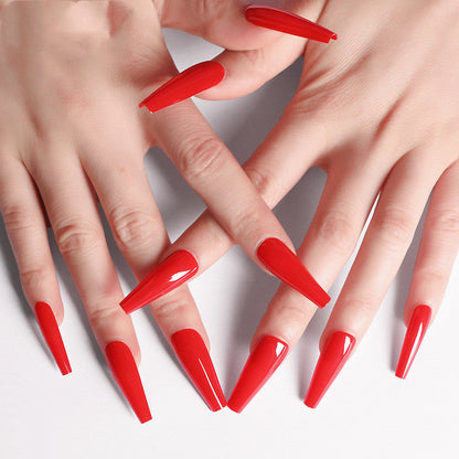 Long Coffin Fake Nails - Variety of Colors Available