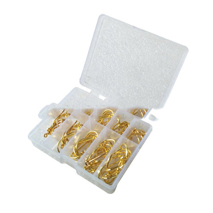 100-Piece Boxed Barbed Hooks – Ise Ni 3-12 Gold & Black