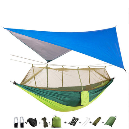 Portable Parachute Hammock with Mosquito Net - Army Green