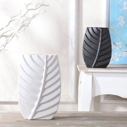 Modern Leaves Shape Ceramic Vase Home Decor