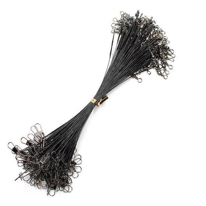 20PCS Anti-Bite Steel Wire Leaders with Swivel (15CM-50CM)