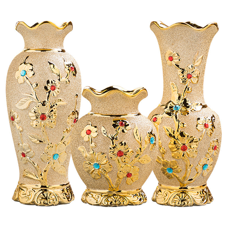 Ceramic Gold Vase European Home Decor