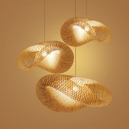 Bamboo Chandelier Chinese Zen Tea Room Lamp