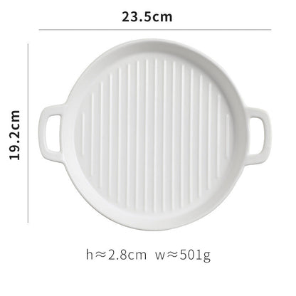 Binaural Ceramic Pizza Tray