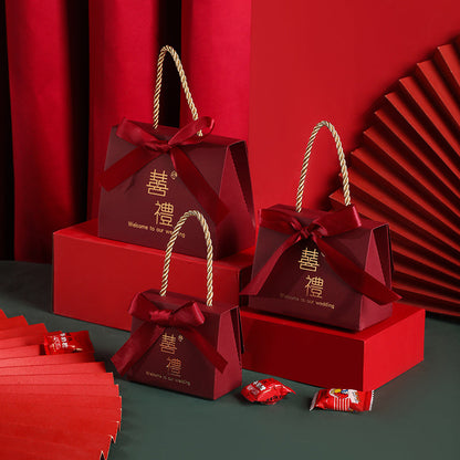 Wedding Candy Box Portable Chinese Style Wedding Candy Gift Box