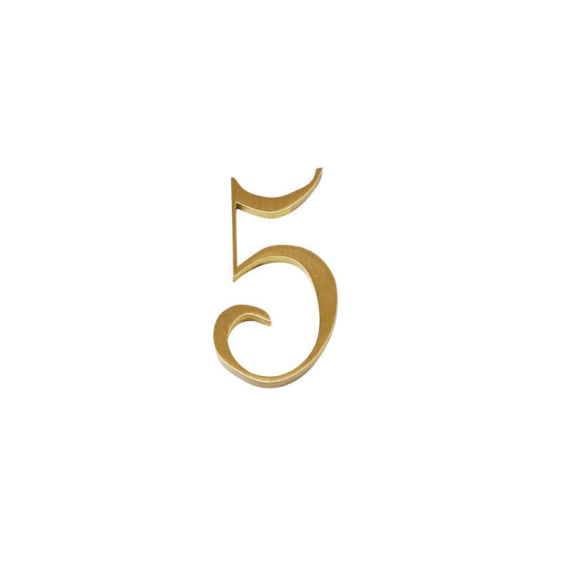 Retro Brass House Number Plate