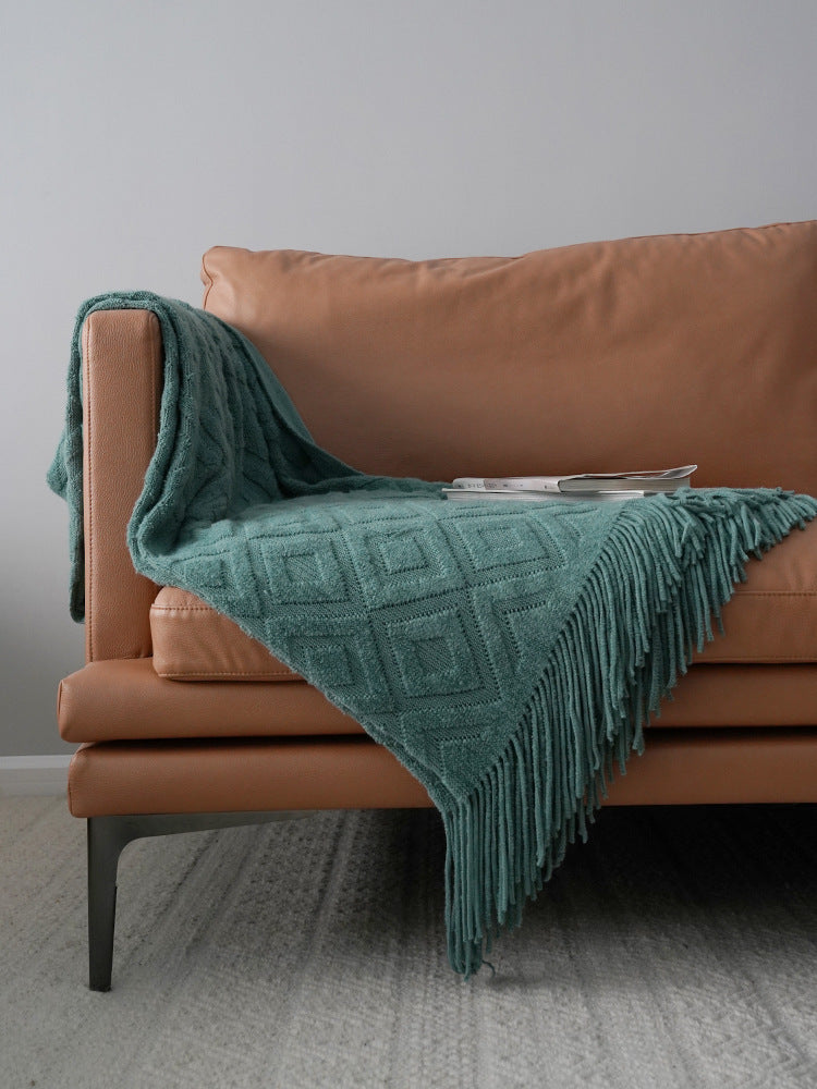 Jacquard Knitted Bed Tail Towel Winter Blanket