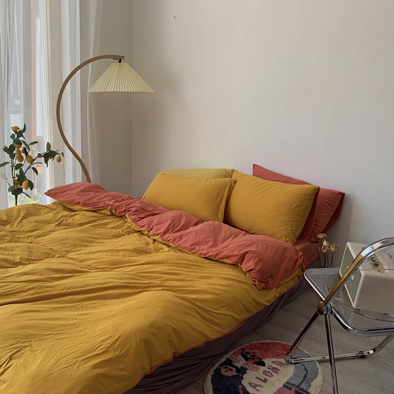 Fashionable Simple Hit Pigment Color Bed Sheet