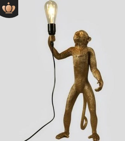 Resin Black White Gold Monkey Lamp Pendant Light For Living Room Lamps Art Parlor Study Room Led Lights lustre With