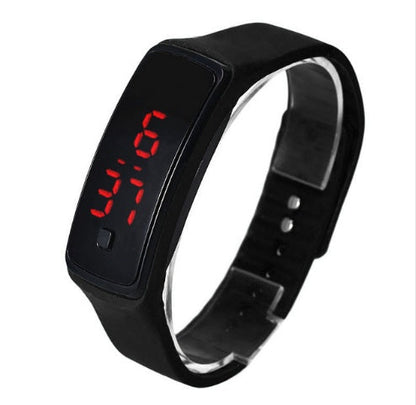 LED Sports Silicone Watch Thin Digital Wristwatch for Men and Women