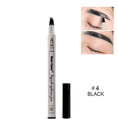 Waterproof Four-Claw Eyebrow Pen - Natural Eyebrow Tint Fork Tip Pencil