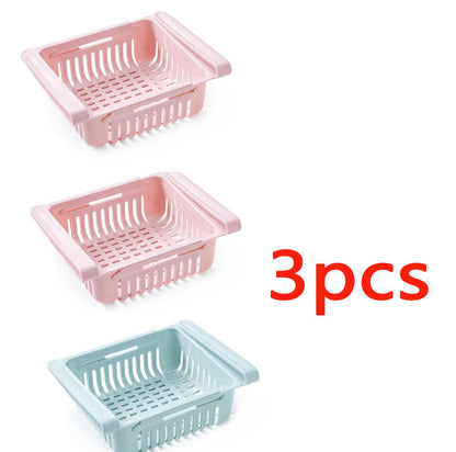 Stretchable Multifunction Refrigerator Storage Basket
