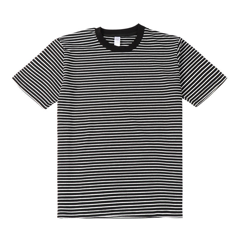 Striped Short Sleeve Men's Versatile Loose T-shirt
