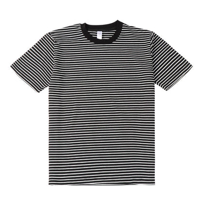 Striped Short Sleeve Men's Versatile Loose T-shirt