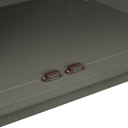 TREXM side panel with 4-door large storage buffet, adjustable shelves and metal handles (antique gray)