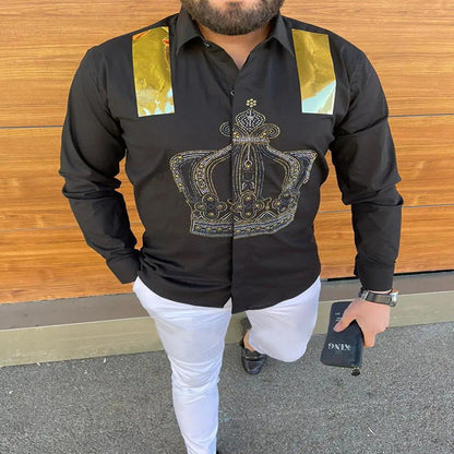 Printed Long Sleeve Slim Fit Men's Shirt