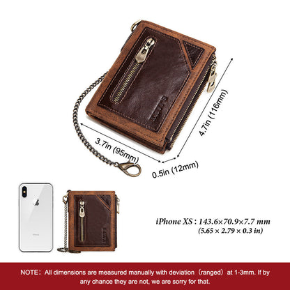 Men's Wallet Anti-theft Swiping RFID Leather Wallet Multifunctional