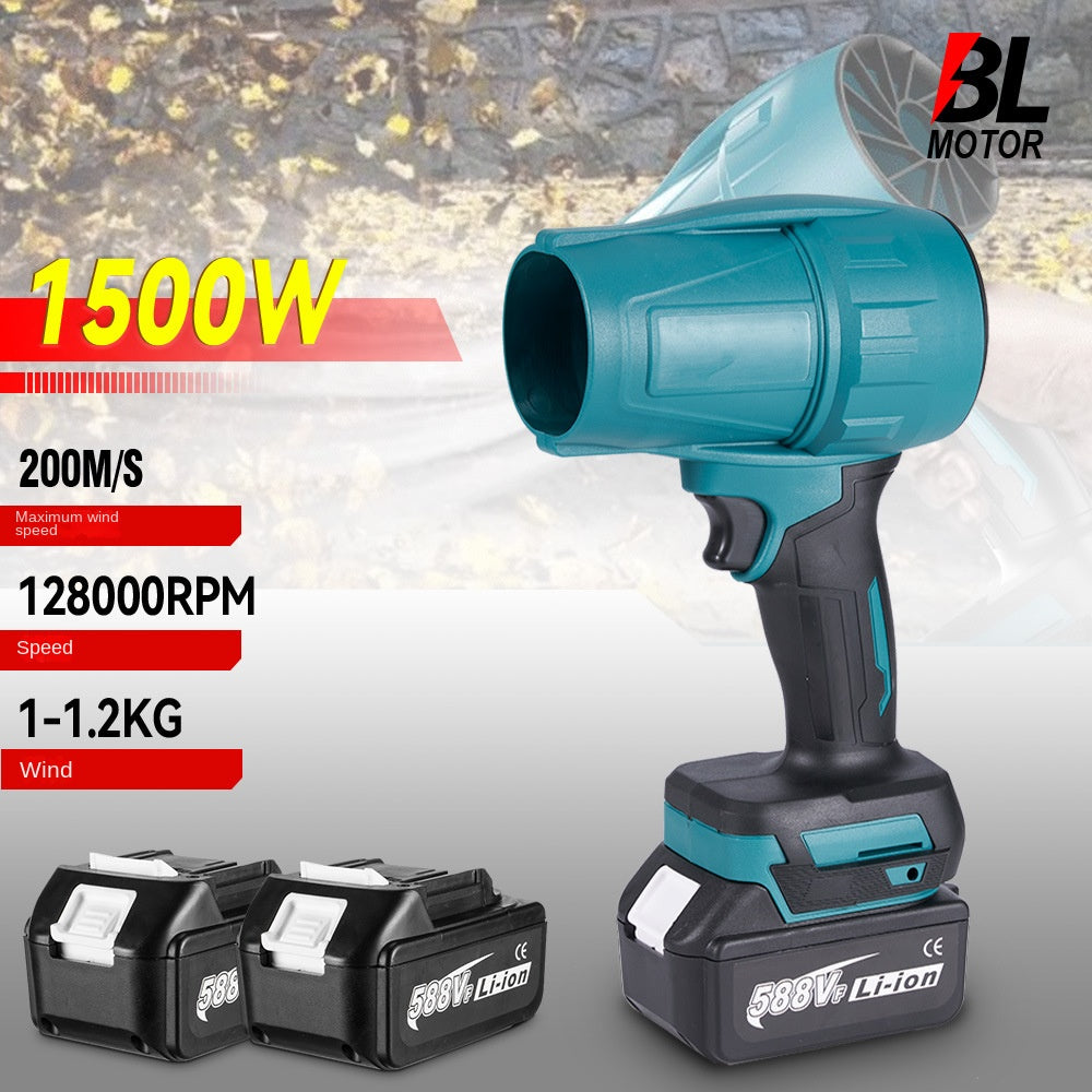 Brushless turbocharged storm blower and snow blower compatible with Makita battery 18V high power