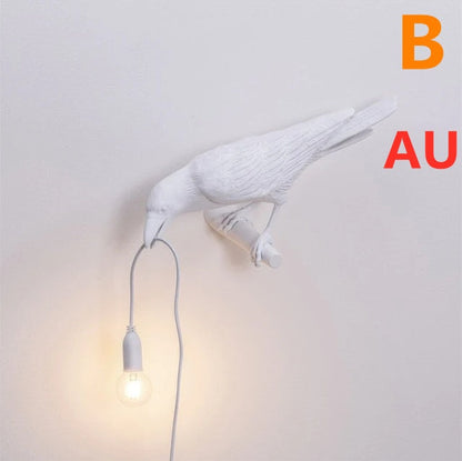 Creative Auspicious Bird Resin Wall Lamp Decoration