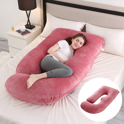 Pregnant women's pillow waist protection side sleeping slope pillow J-shaped pregnancy sleeping pillow