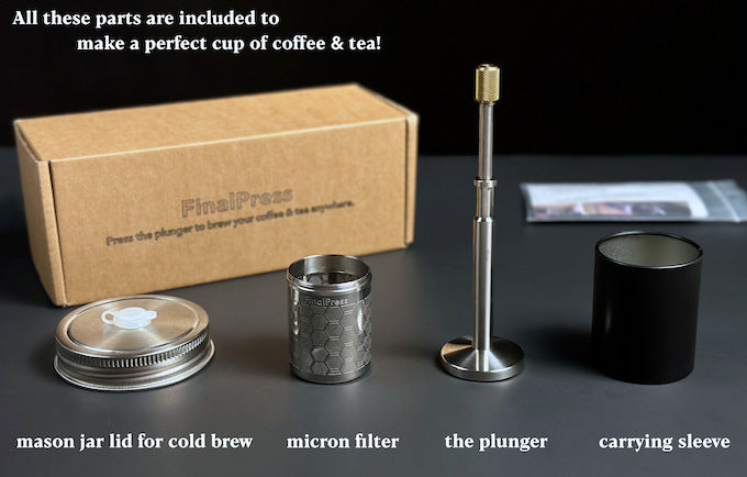 FinalPress Coffee inf Infuser Stainless Steel Filter Coffee Machine Drip Bags Infuser Portable Brewer for Hot Cold Filter Holder