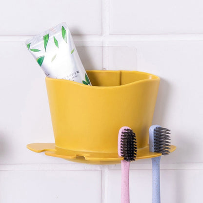 Toothbrush Holder Non-perforated Paste Tooth Holder Razor Bathroom Wall-mounted Brushing And Washing Face Multifunctional Rack