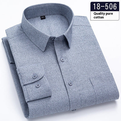 Men's Long Sleeve Solid Color Pocket Shirt