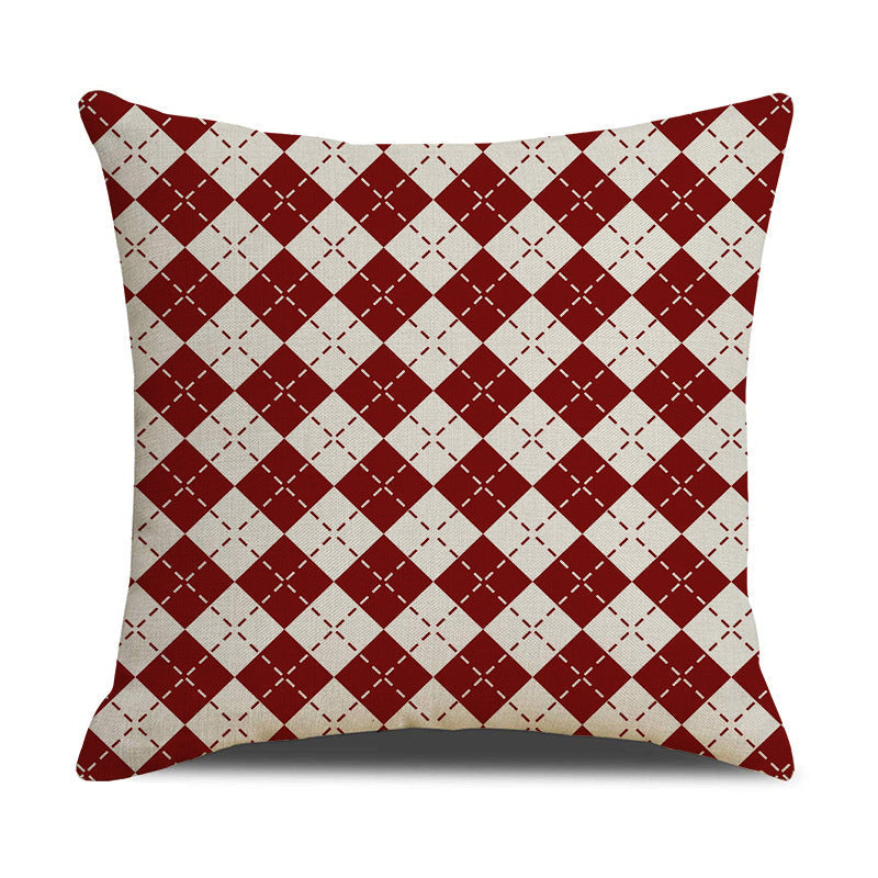 Christmas Linen Stripe Print Pillowcase