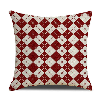 Christmas Linen Stripe Print Pillowcase