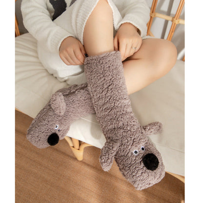Cute Cartoon Dog Plush Winter Socks