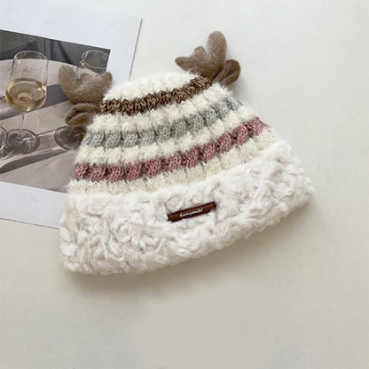 Christmas Deer Antler Knitted Hat