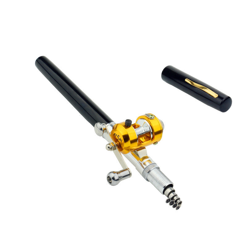 Mini Ice Fishing Pen Rod with Drum Set